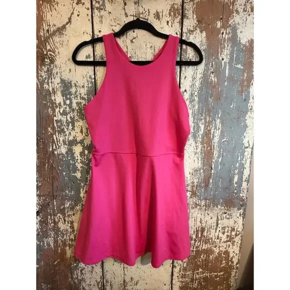 Athleta | Dresses | Athleta Conscious Fit And Flare Pink Mini Dress Size  Large | Poshmark